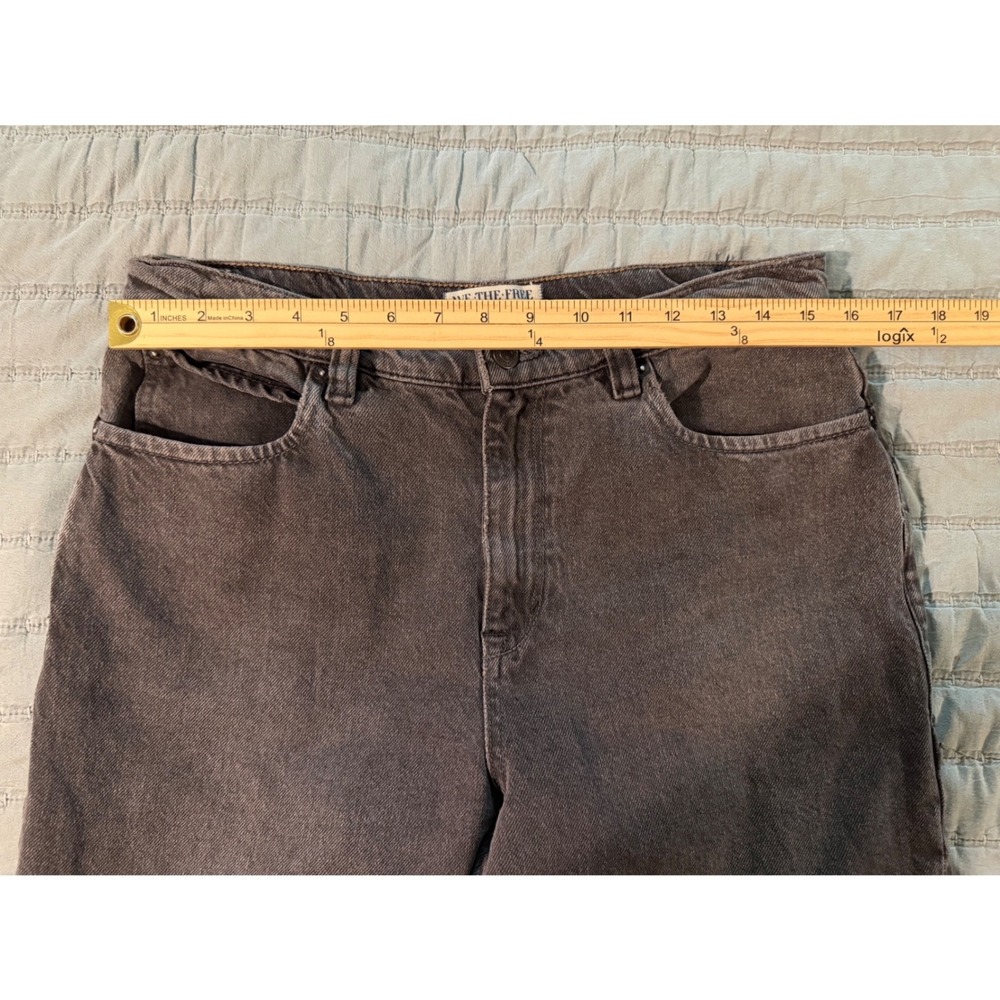 We The Free Tinsley Free People Baggy High Rise Straight Leg Jeans Black 30 - Picture 5 of 8